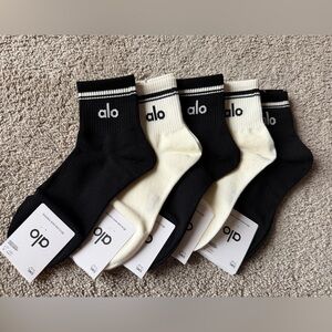 Alo Black & Cream Athletic Crew Socks - 5 Pack